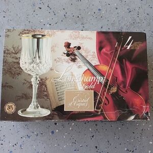 Cristal d'Arques Longchamp Gold Crystal Wine Glass Set Of 4